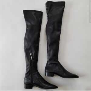 Zara over the knee vegan leather boots